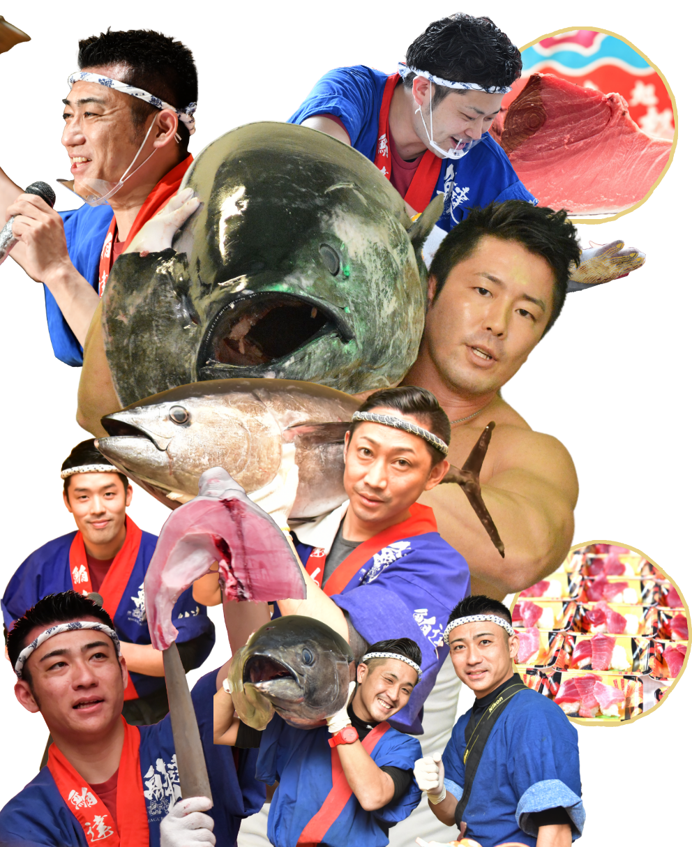 マグロを担ぐ男性